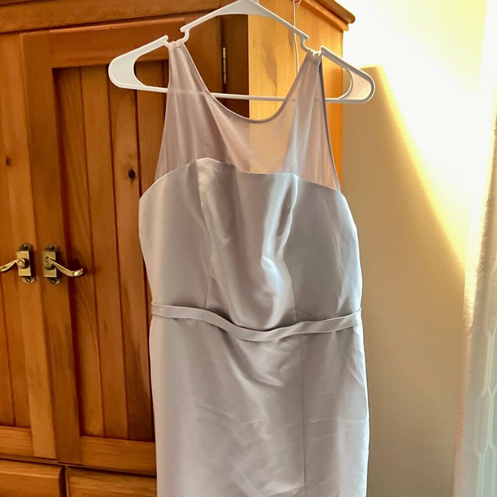 Alfred Angelo gray satin dress floor length - size 14